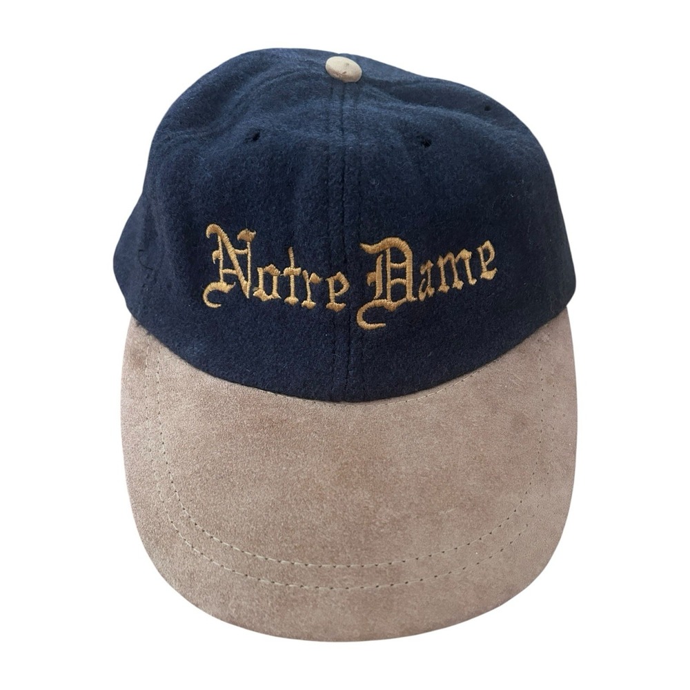 Vintage Notre Dame Fighting Irish Hat Cap Snap Back Mens One Size Navy  NCAA